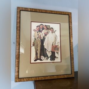 Norman Rockwall Barbershop Quartet Vintage Framed Print
